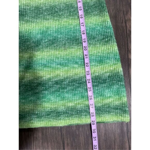 RedBerry Y2K Sleeveless Rib Knit Gradient Halter Neck Bodycon Dress Green Large - Picture 8 of 9